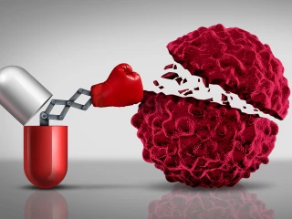 Léky proti rakovinné buňce jako zdravotní péče lékařský koncept pro farmaceutický lék