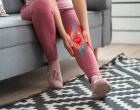 Knee pain, woman suffering from osteoarthritis