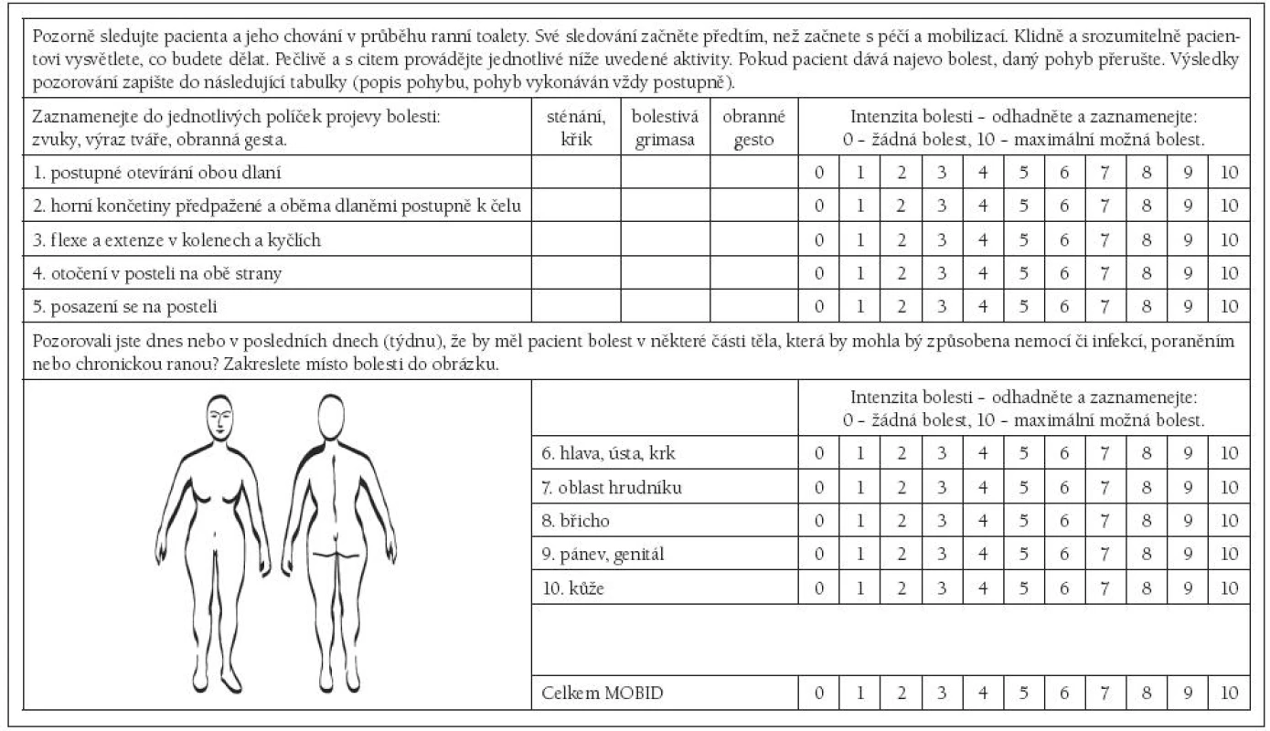 MOBID-2 škála bolesti.