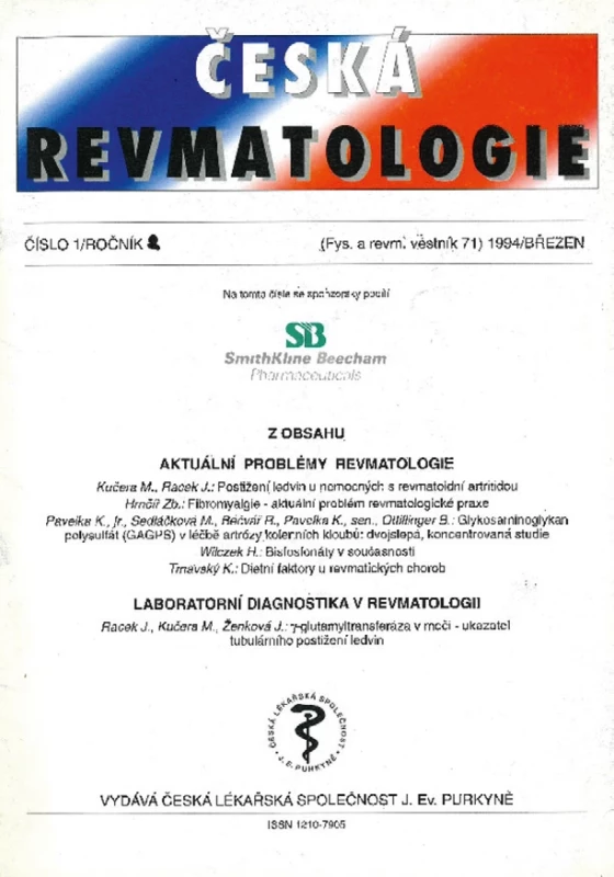 Česká revmatologie 1994/ročník 1/číslo 1