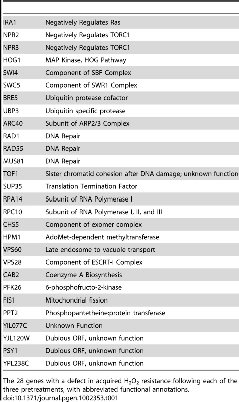 Genes required following all 3 pretreatments.