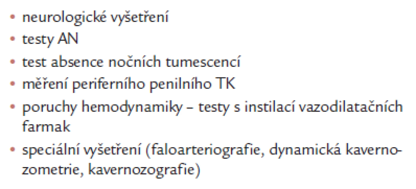 Vyšetření erektilní dysfunkce (ED).