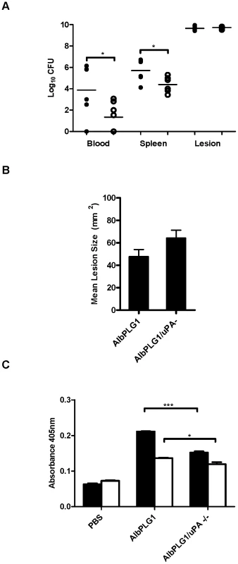 Bacterial dissemination <i>in vivo</i> correlates with uPA mediated plasmin acquisition.