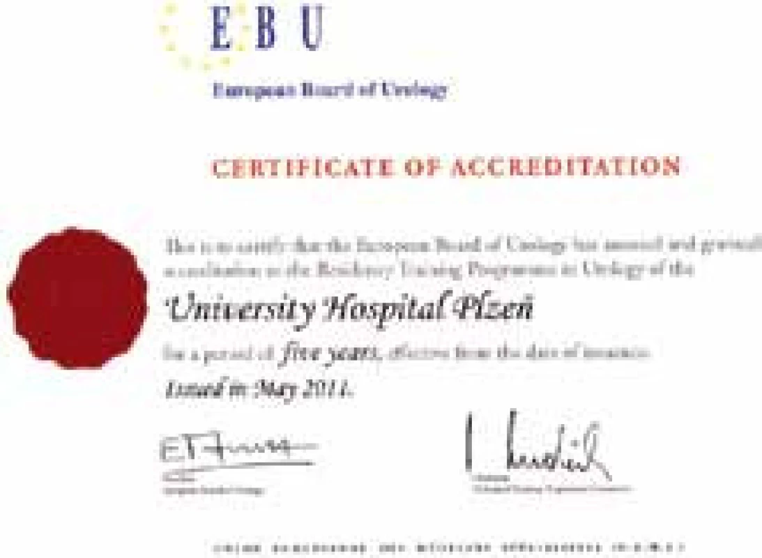 Certifikát o akreditaci od EBU
Fig. 4. Certificate of accreditation of EBU