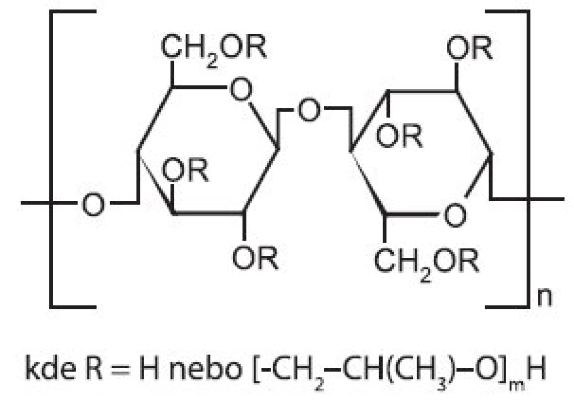 Strukturní vzorec hydroxypropylcelulosy