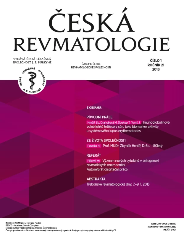 Česká revmatologie 2013/ročník 21/číslo 1
