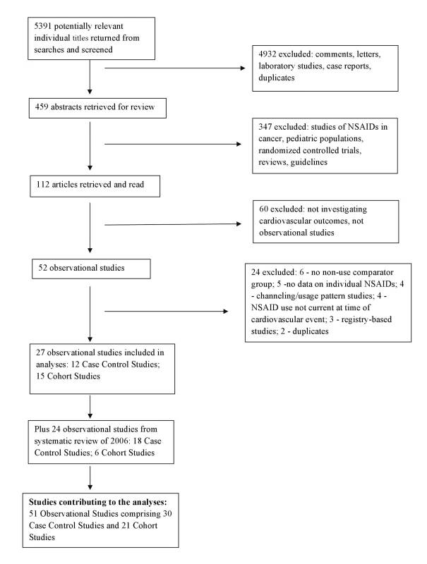 Flow diagram for derivation of studies included in the analyses.