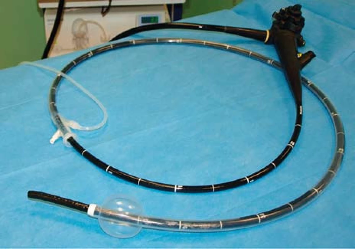 Jednobalonový enteroskop Olympus SIF Q180.
Fig. 1. Single-balloon enteroscope Olympus SIF Q180.