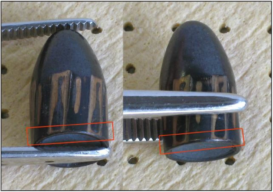 Celoplášťová, ogivální střela 9 mm Luger