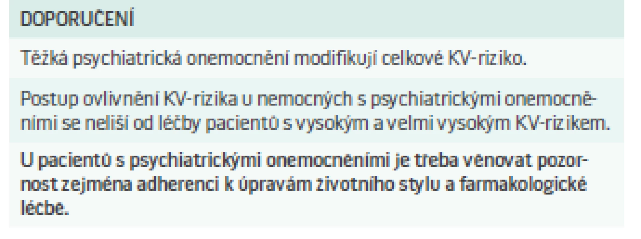 Doporučení pro léčbu hypolipidemiky u pacientů s psychiatrickými onemocněními