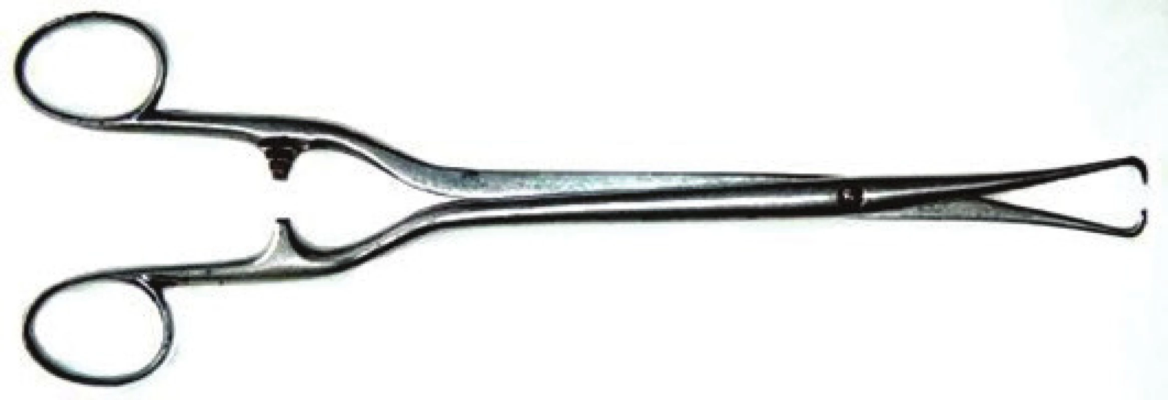 Kleště na čípek děložní, tzv. “amerikán“
Fig. 3: Tenaculum forceps