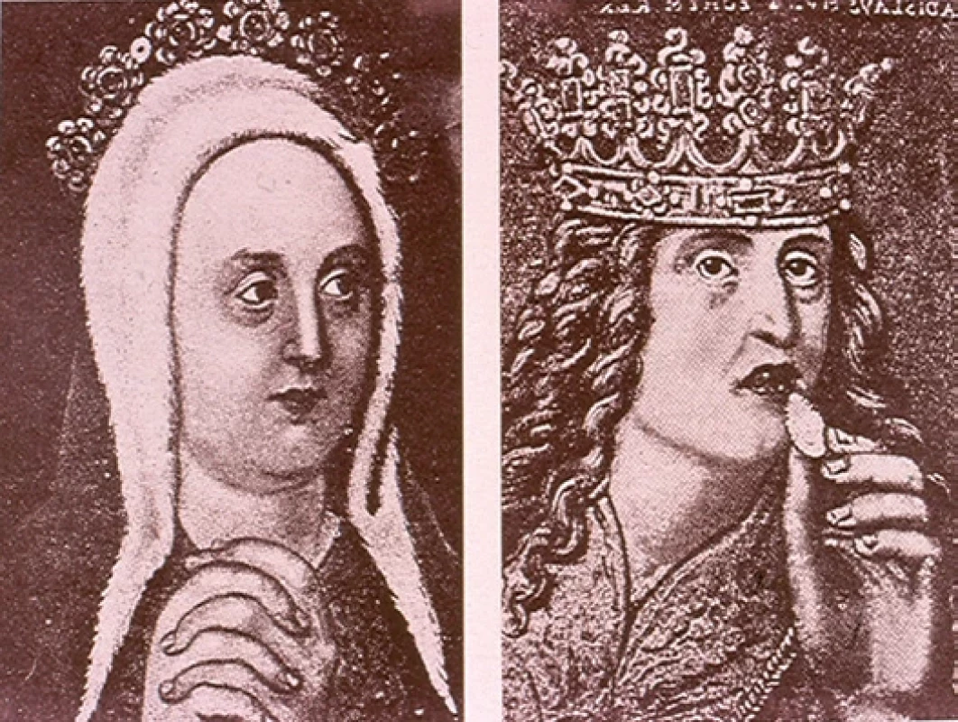 Ladislav Pohrobek se svojí nevěstou, francouzskou princeznou Magdalenou
