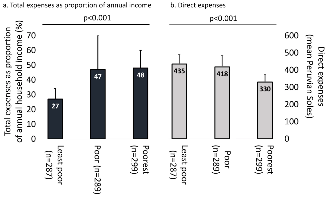 Expenses and economic burden of TB illness across poverty terciles.
