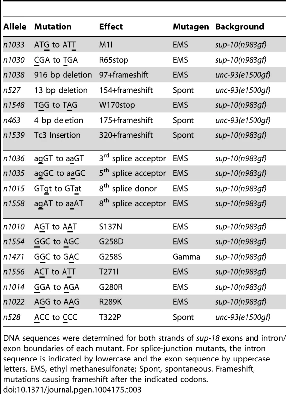 <i>sup-18</i> loss-of-function mutations.