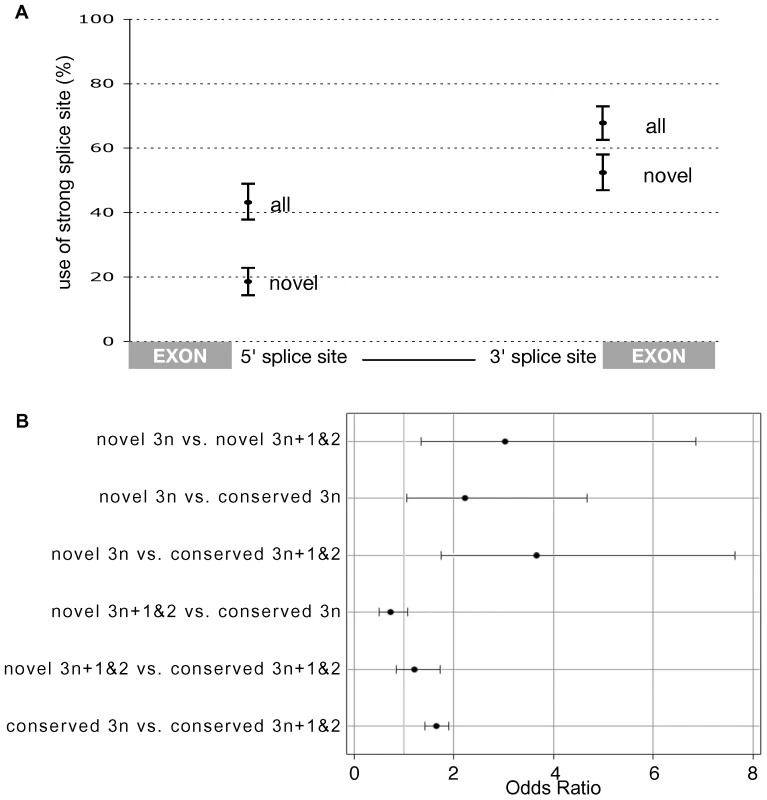 PTC as a backup for weak splice sites in novel introns.
