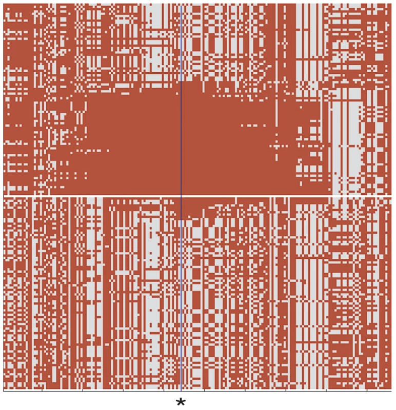 Comparison of DU Mongolian and HapMap CHB haplotypes at the <i>EPAS1</i> genomic region.