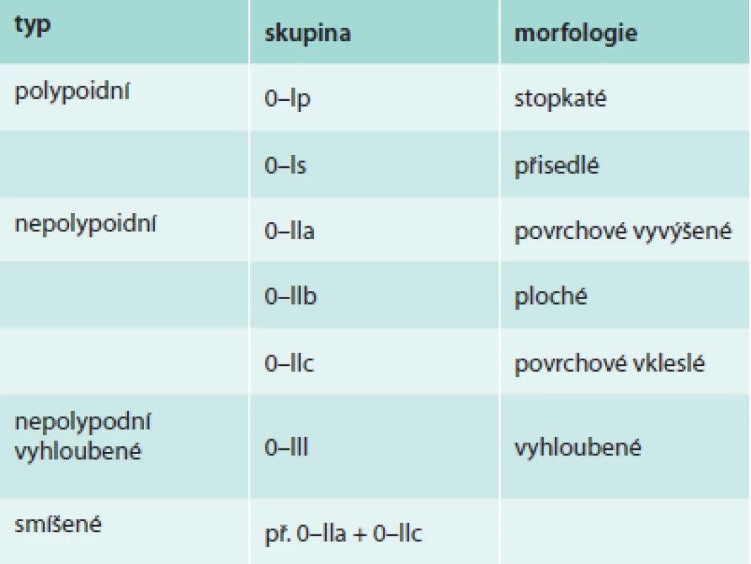 Pařížská klasifikace povrchových lézí [8]