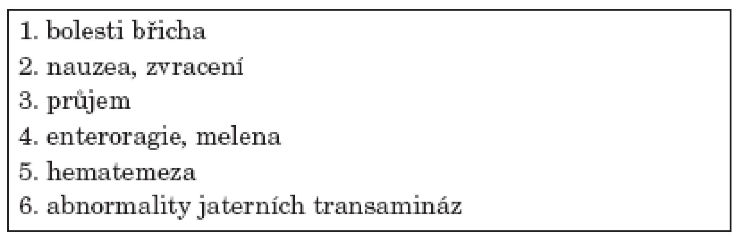 Projevy postižení gastrointestinálního traktu u WG.