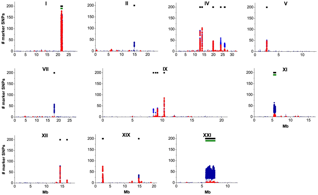 Distribution of SNPs that distinguish the marine and freshwater populations along the <i>G. aculeatus</i> genome.