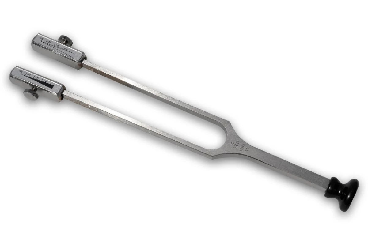 Graduovaná ladička 128 Hz (zdroj: Rydel Seifer Tuning Fork, Neurology ENT Hartmann)