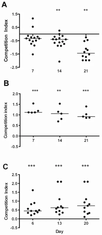 <i>S</i>. <i>aureus</i> factors that impact colonization of the murine GI tract.