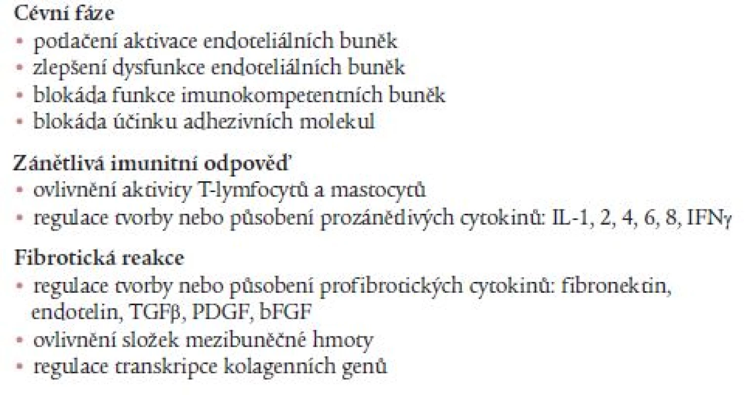 Potenciální cíle léčby SSc.