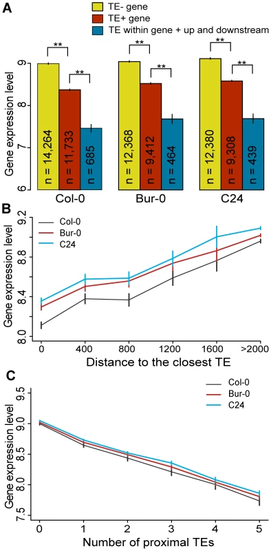 TEs and neighboring gene expression.