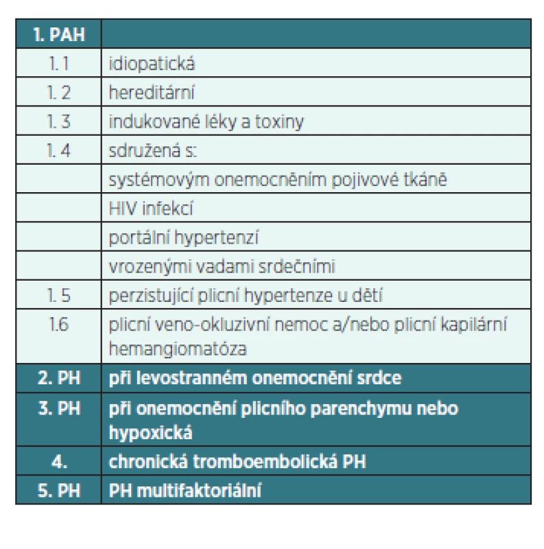 Klasifikace plicní hypertenze