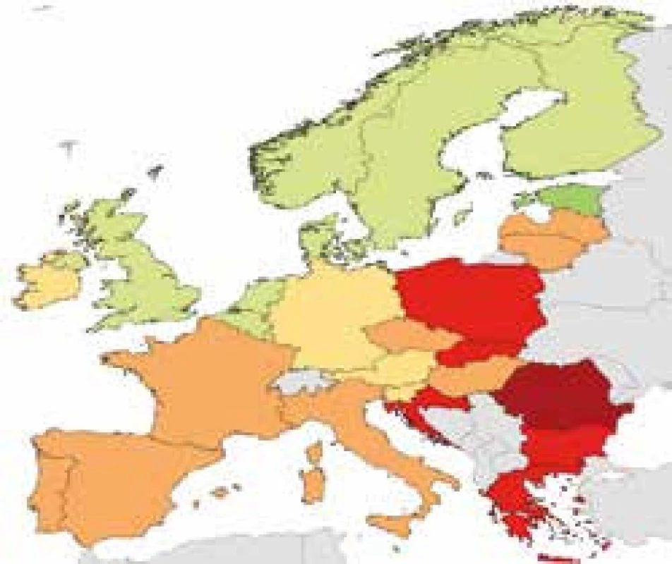 Pseudomonas aeruginosa, ČR 2015, kombinovaná rezistence PIP/TAZO, CEF III, FQ, AG, KP 19 %