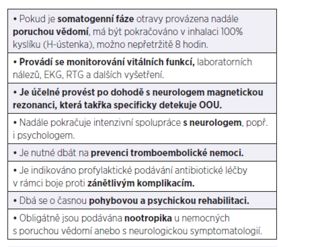 Léčebný a diagnostický postup v somatogenní fázi OOU