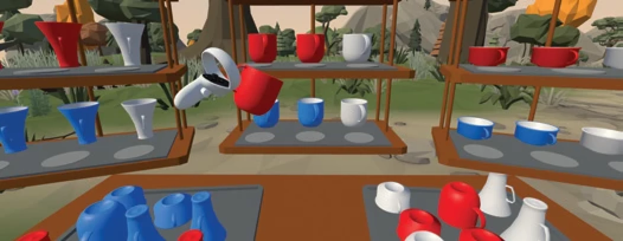 Module “Carrying mugs to shelves”.</br>Obr. 3. Modul „Přenášení hrnků do polic“.
