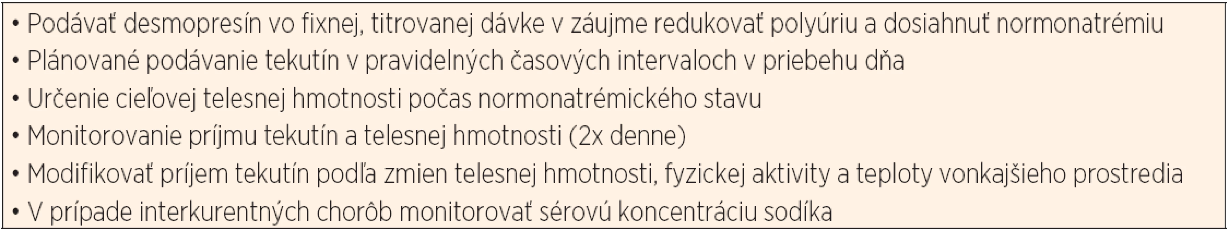 Princípy liečby pacienta s adipsickým diabetes insipidus (podľa [29]).