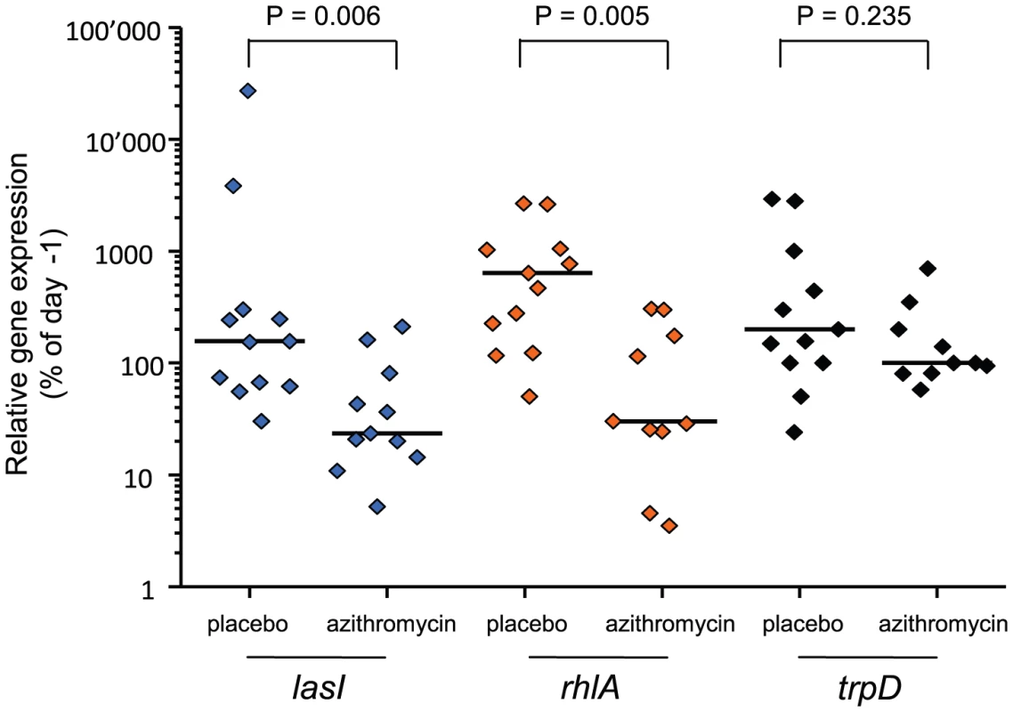 <i>In patient</i> QS-inhibition in azithromycin-treated patients.