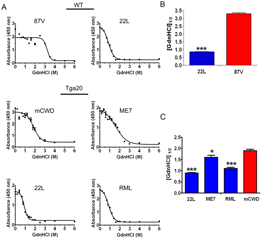 Conformational stability of prion strains.