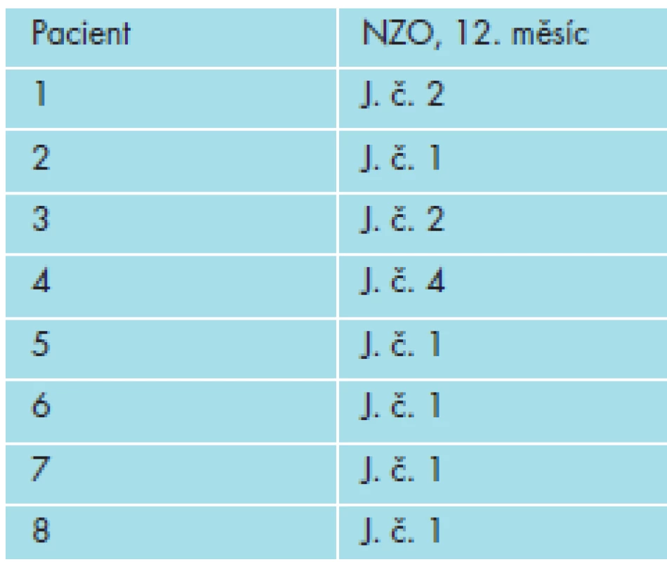Binokulární nekorigovaná zraková ostrost na střední vzdálenost.