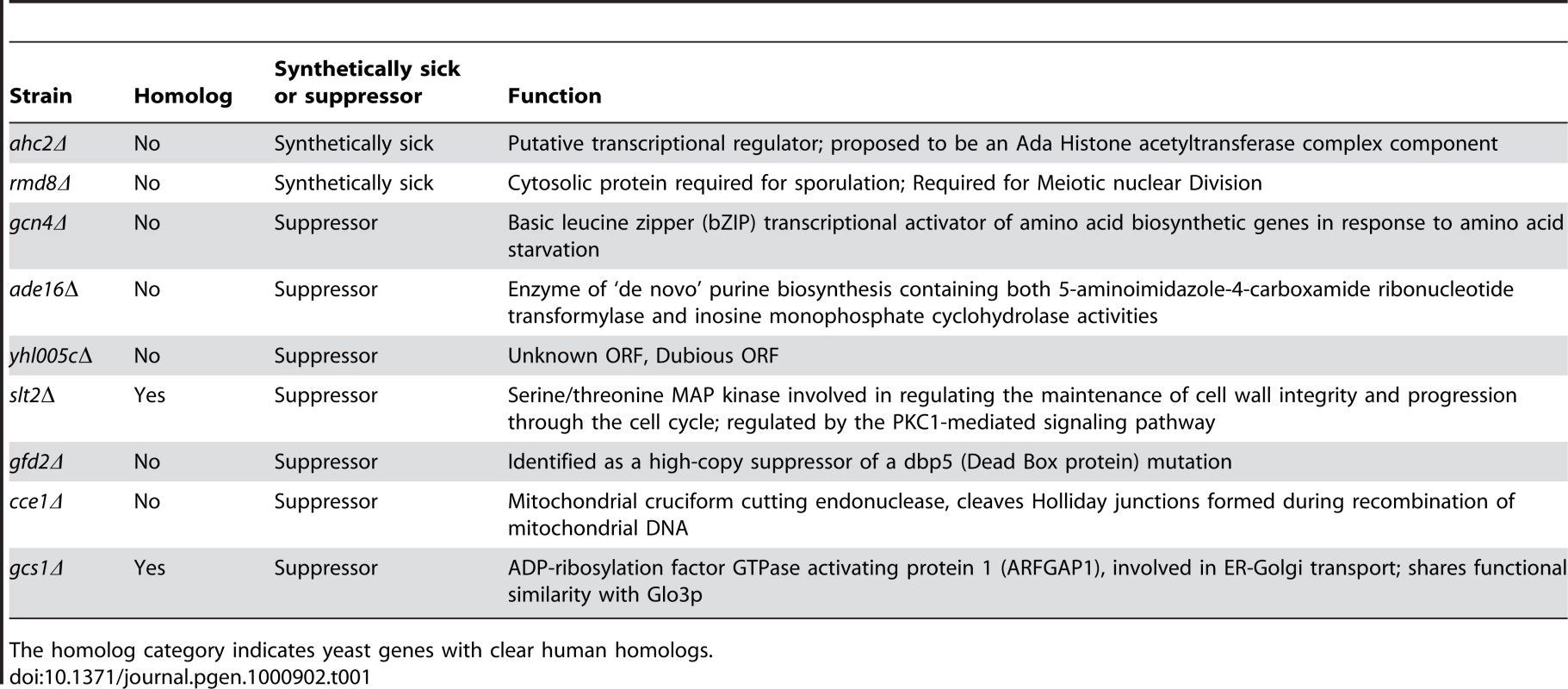 Yeast deletion strains synthetically sick with truncated LRRK2 or suppressors of the toxicity induced by truncated LRRK2.