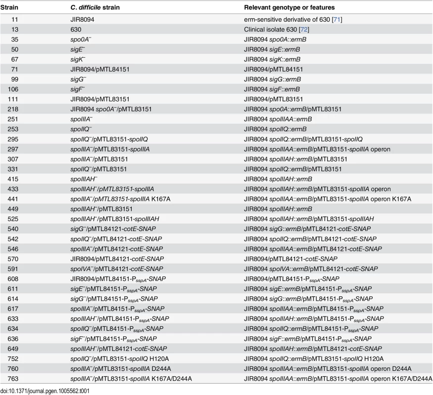 <i>C</i>. <i>difficile</i> strains used in this study.