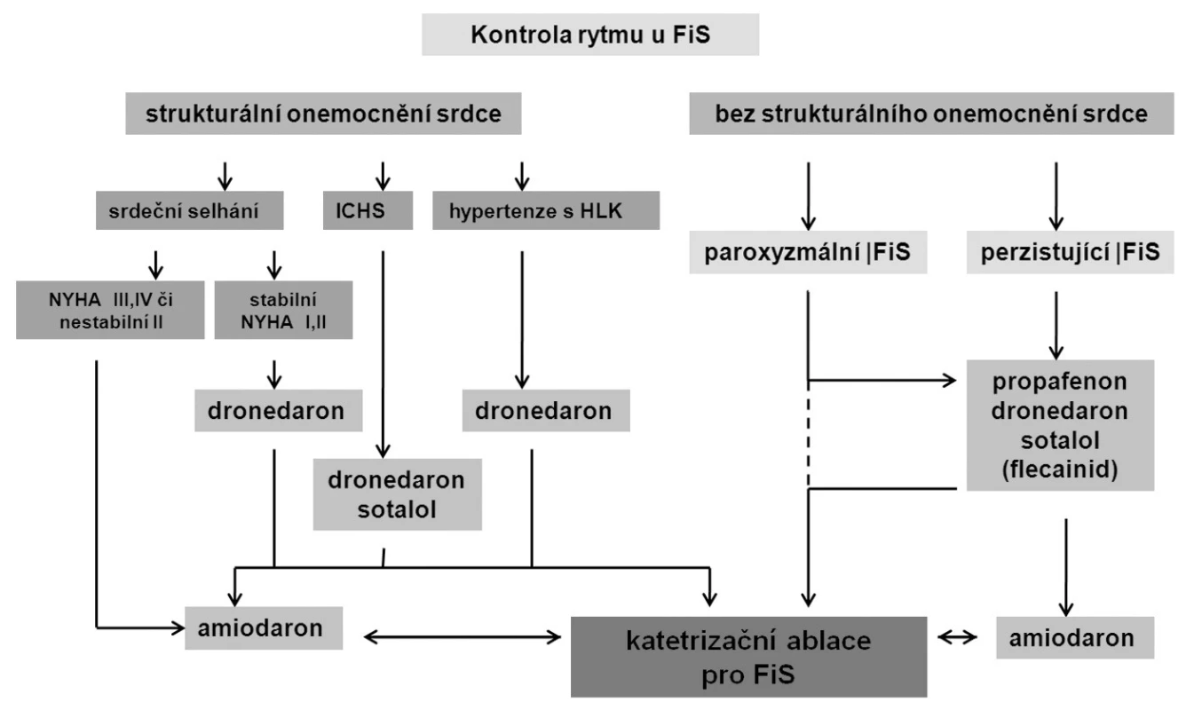 Doporučené postupy pro léčbu fibrilace síní (upraveno dle 1)