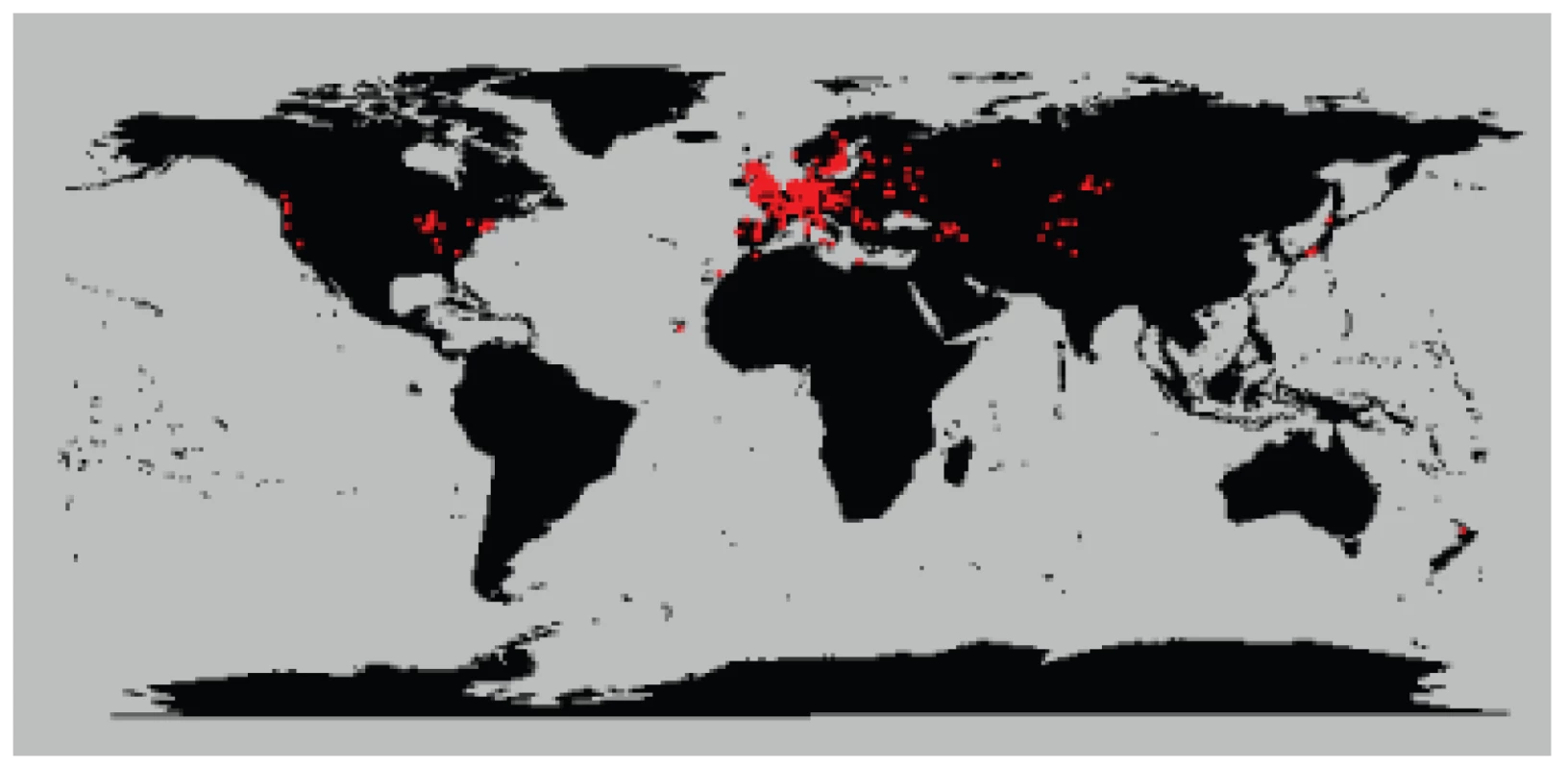 Map of collection sites around the world.