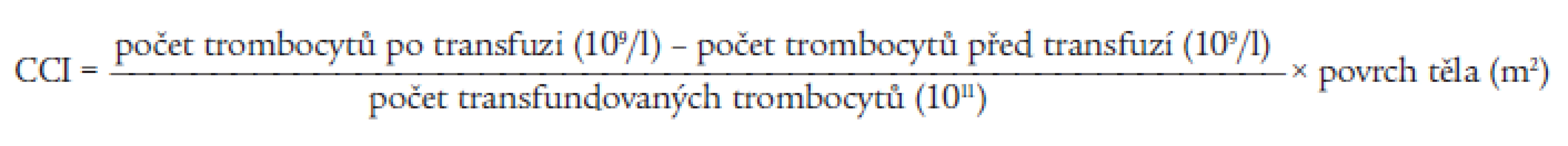 Vzorec pro stanovení CCI indexu.