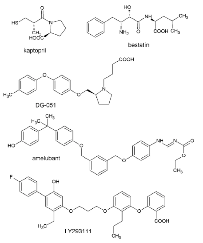 Zástupcovia inhibítorov LTA<sub>4</sub>-hydrolázy a antagonistov BLT receptorov