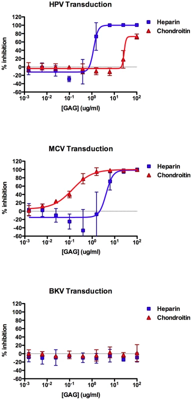 Inhibition of transduction by soluble GAGs.