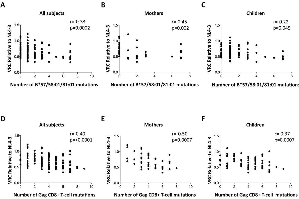 Impact of Gag mutations on VRC.