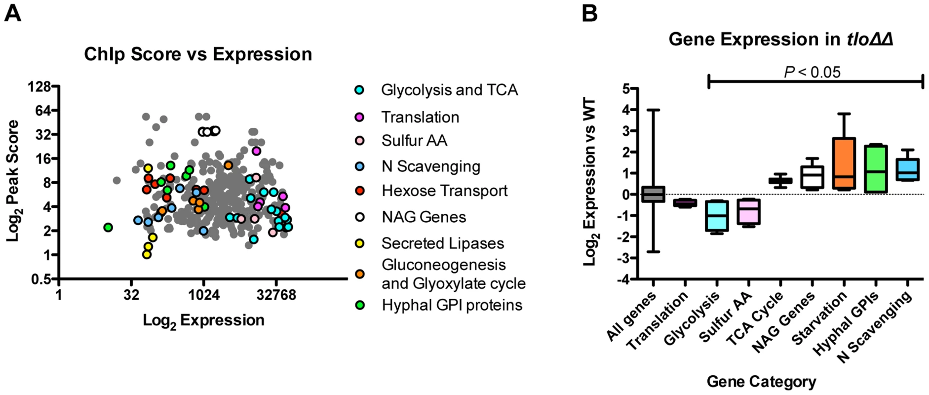The relationship between Tlo1 binding and gene expression.