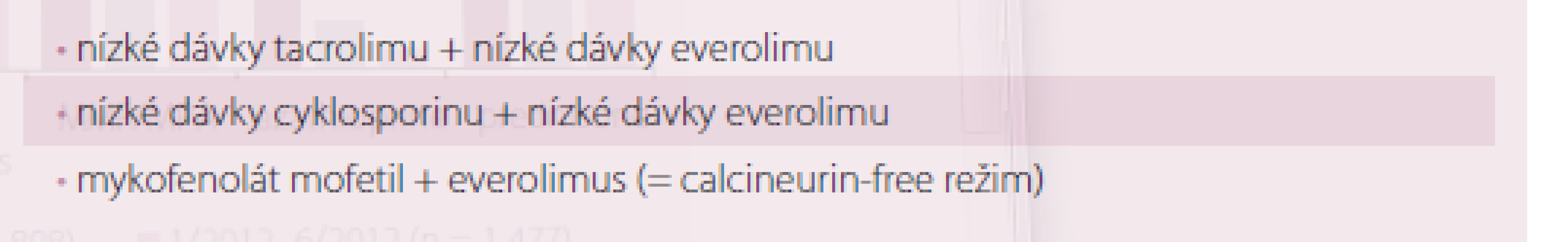 Kombinační imunosupresivní léčba s podáním mTOR inhibitorů.