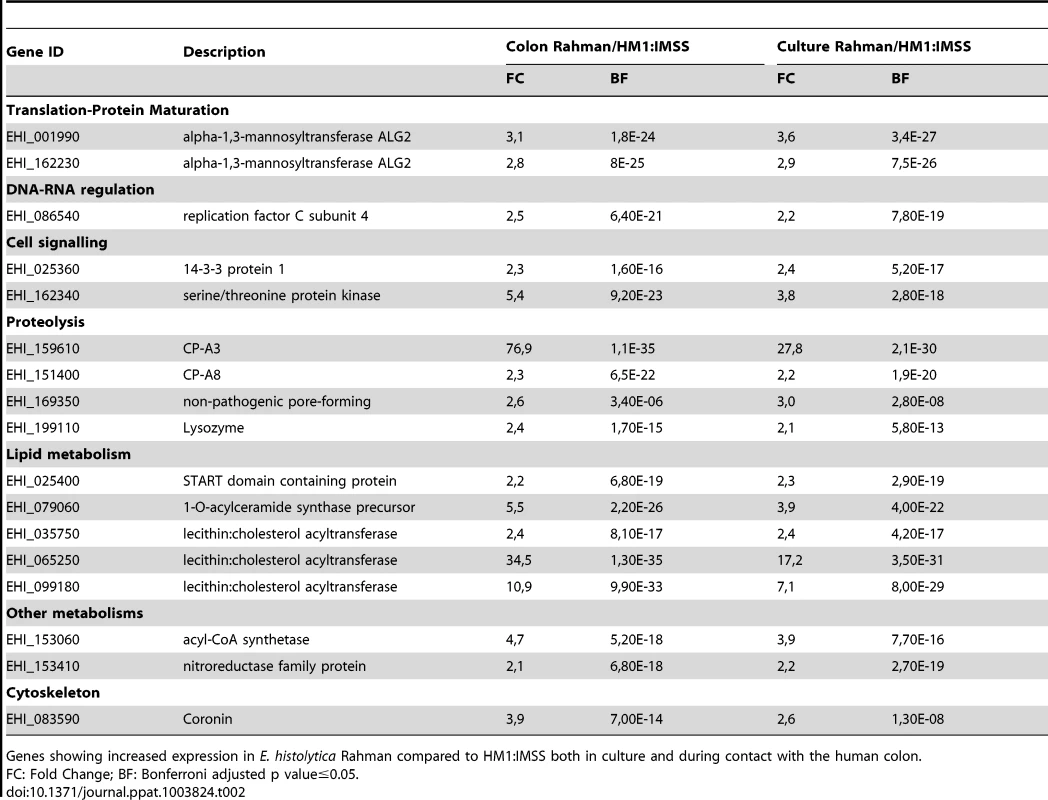 The <i>E. histolytica</i> Rahman ubiquitous gene expression profile.