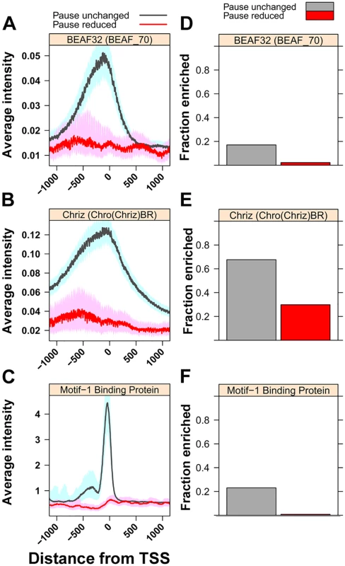 Levels of insulator-associated factors and Motif-1-binding protein are highest on unaffected genes.
