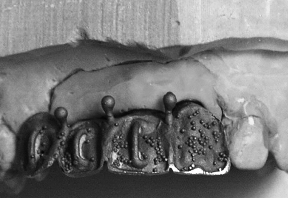 Detail výstupků na modelu.