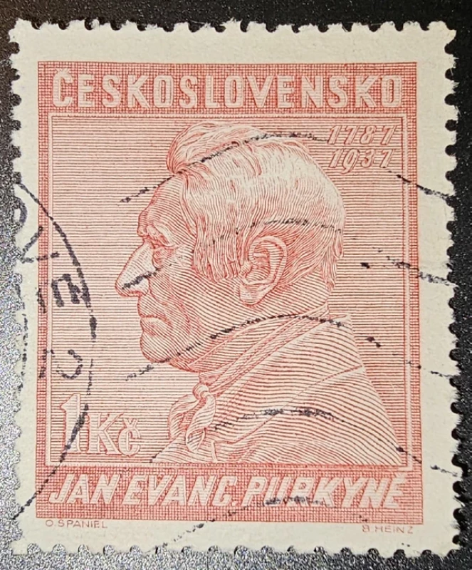 Poštovní známka ke 150. výročí narození Jana Ev. Purkyně