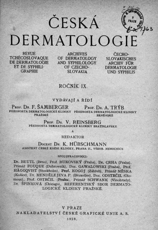 Česká dermatologie.